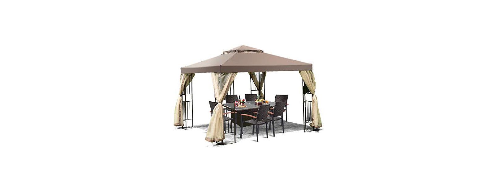 Садовая беседка Octagonal Patio с москитной сеткой 10 x 12