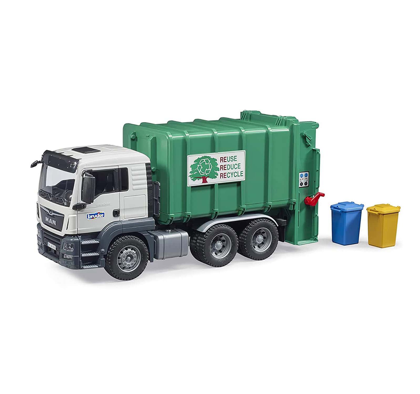 Bruder 1/16 MAN TGS Green Garbage Truck