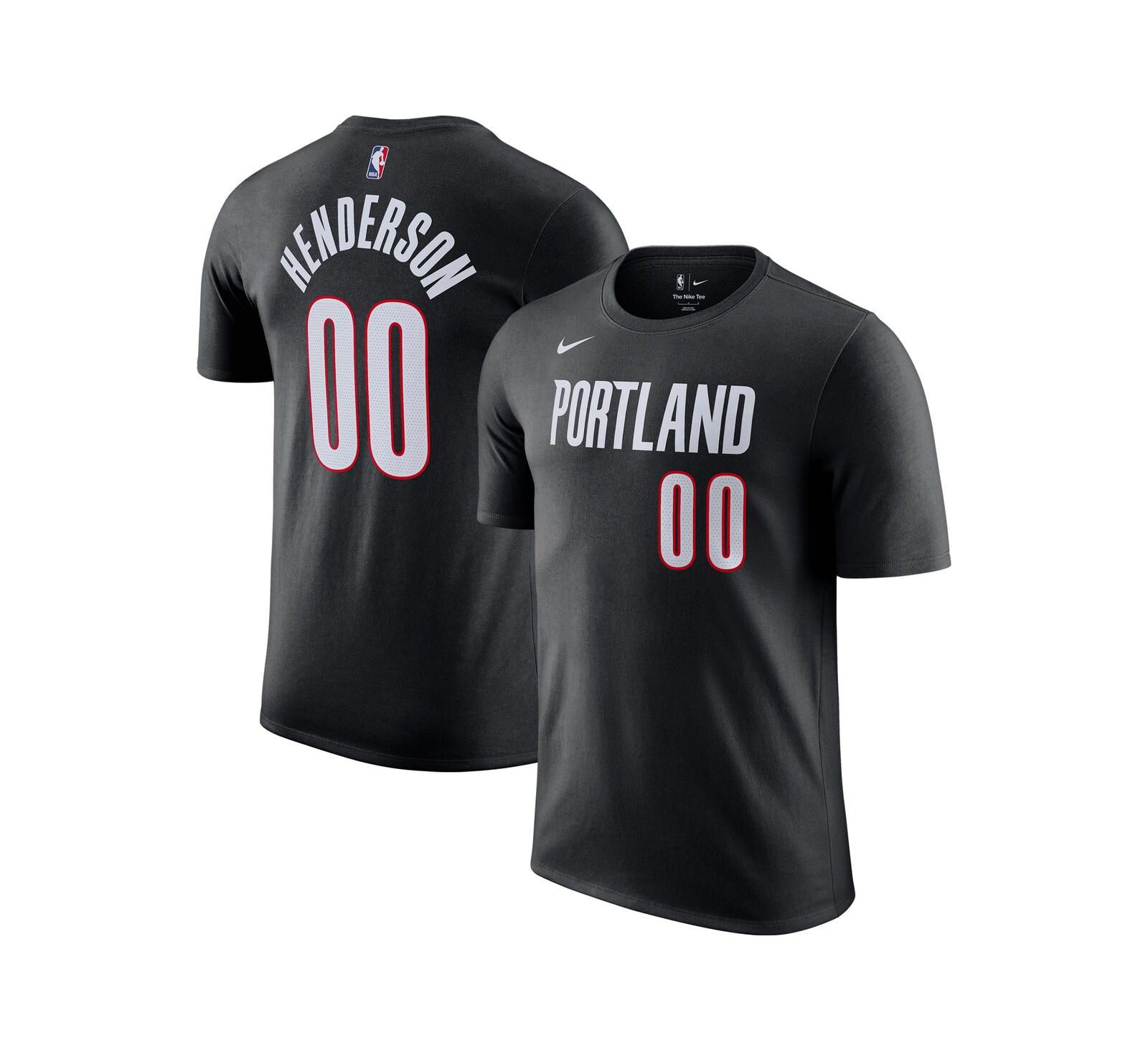 Nike Men's Scoot Henderson Black Portland Trail Blazers Icon Edition Name & Number T-Shirt