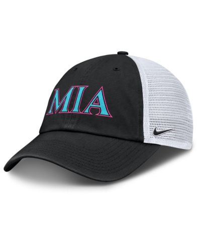 Nike Men's and Women's Black/White Miami Marlins 2025 City Connect Trucker Adjustable Hat