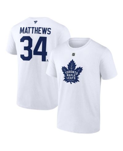 Мужская футболка Fanatics Auston Matthews White Toronto Maple Leaf's Authentic Stack Name & Number