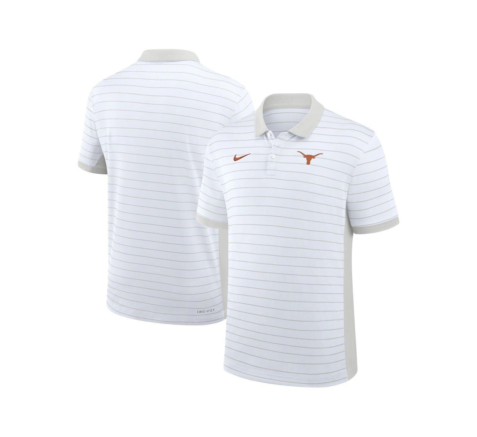 Nike Мужская белая рубашка-поло Texas Longhorns 2025 Early Season Coaches Sideline Victory Stripe Performance