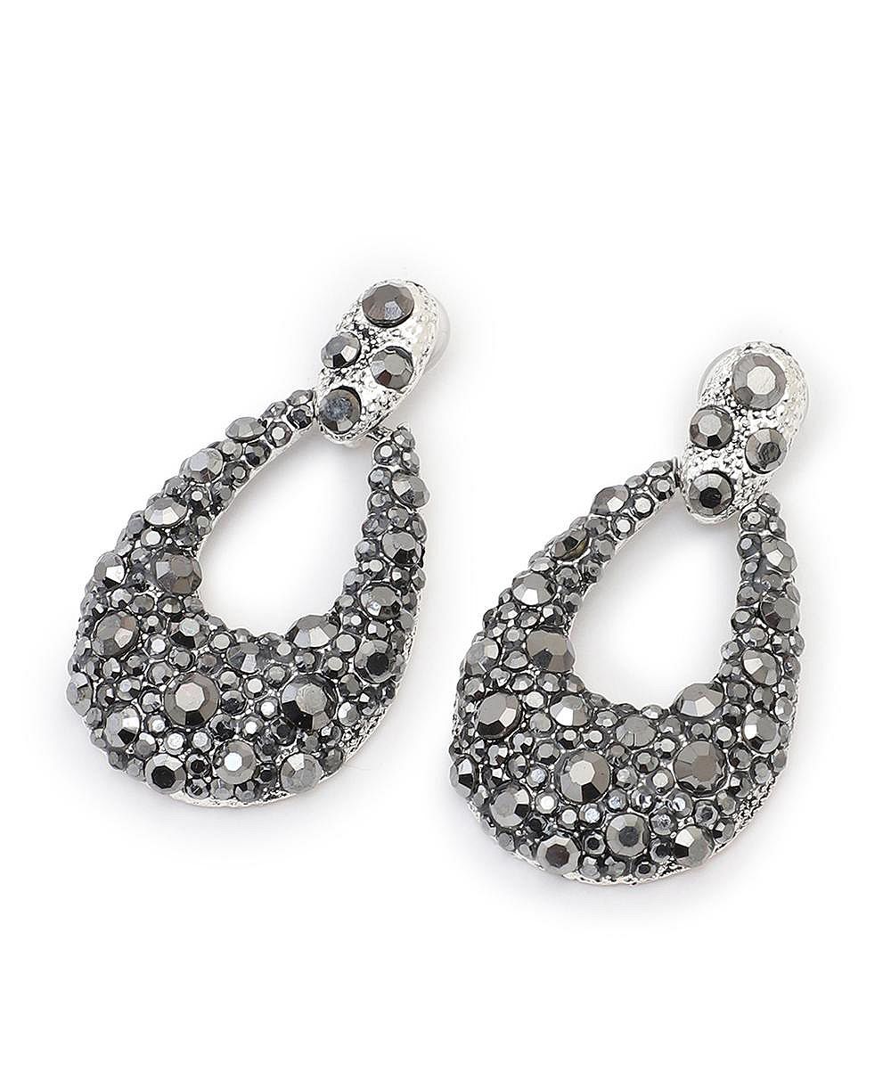 SOHI Женские серьги Cluster Teardrop Silver Embellished