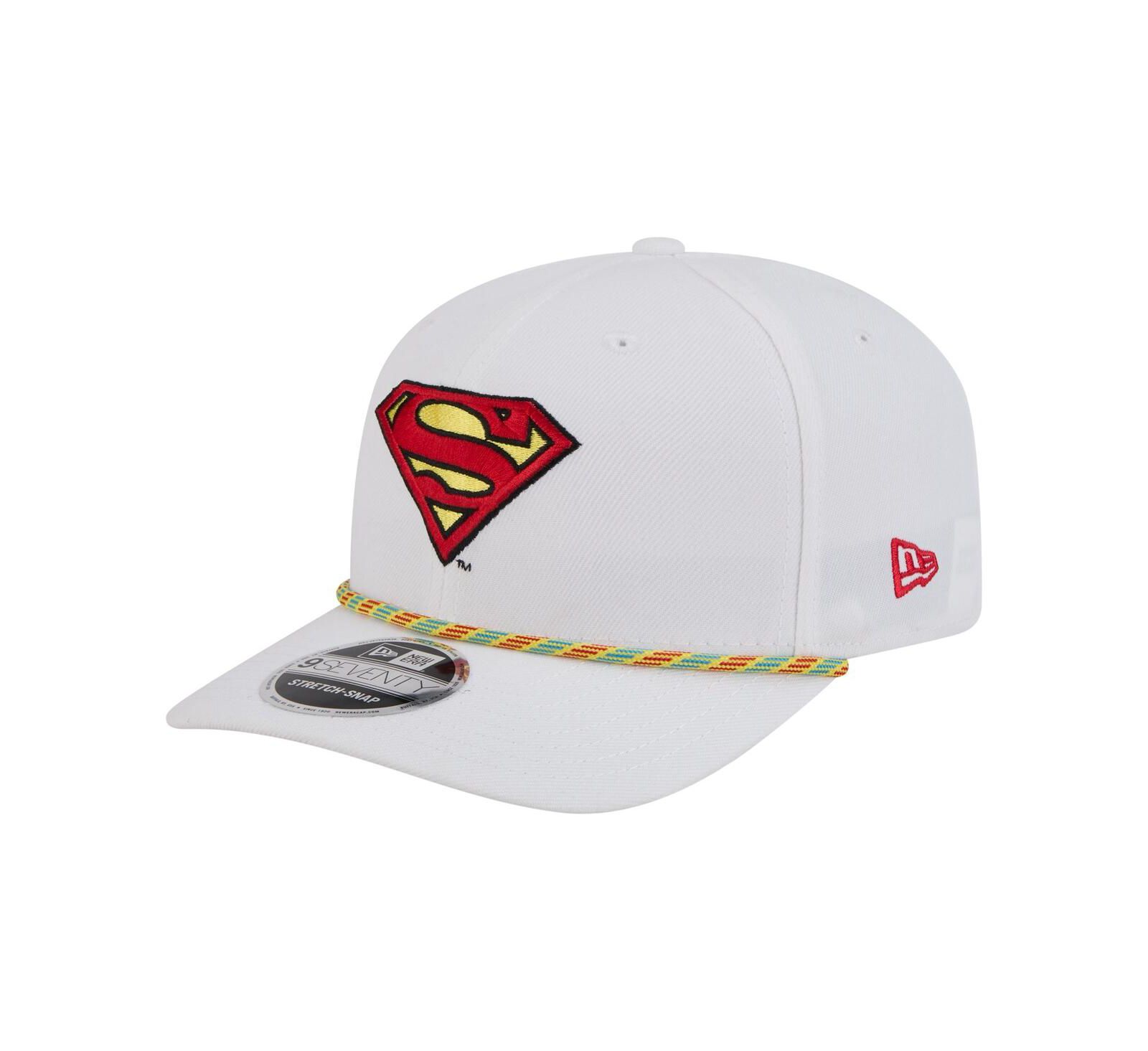 New Era Мужская белая кепка Superman Rope 9SEVENTY, регулируемая, стрейч-снап