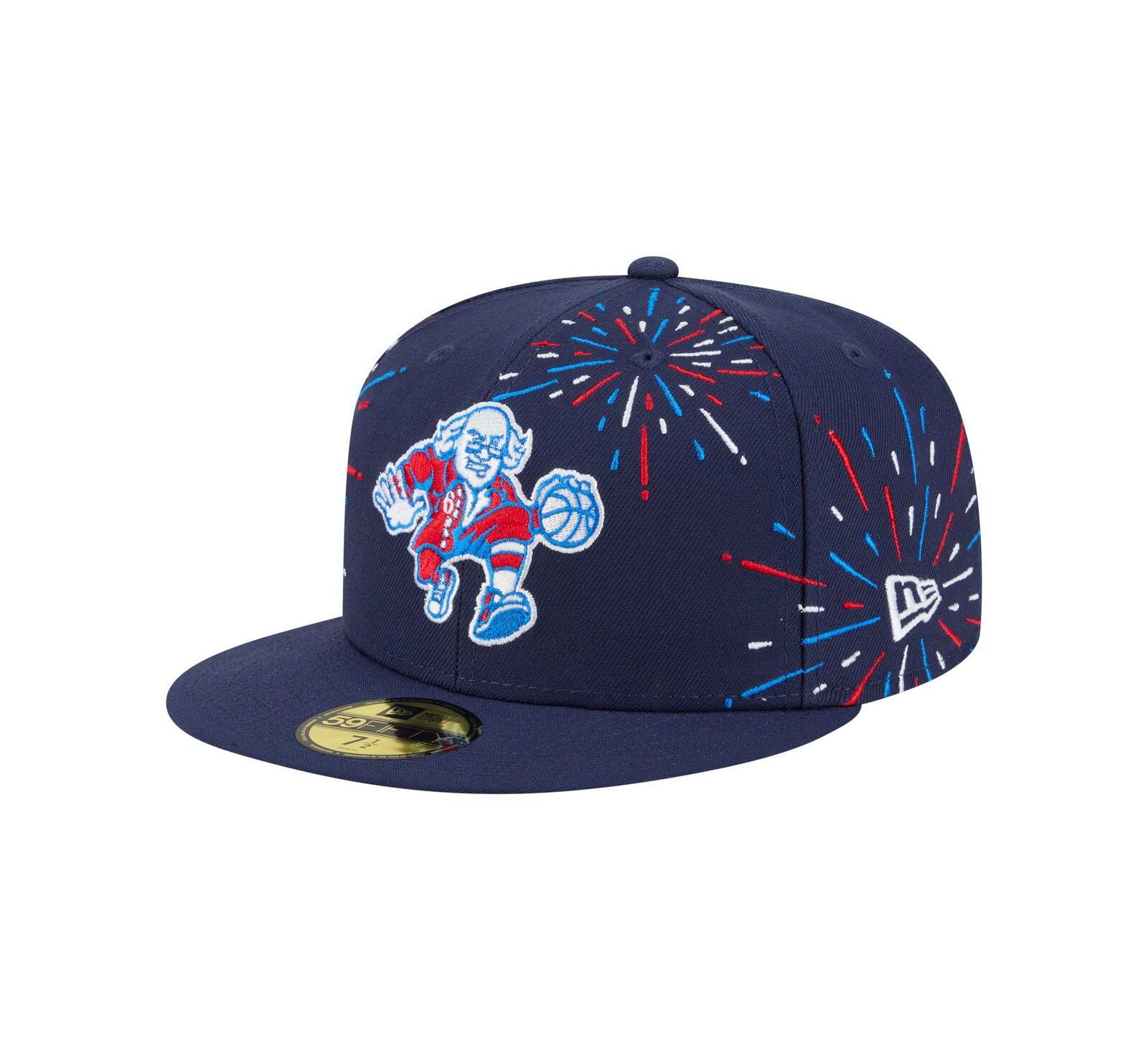 New Era Мужская кепка New Era 59FIFTY Americana Fireworks, Philadelphia 76ers, темно-синий цвет