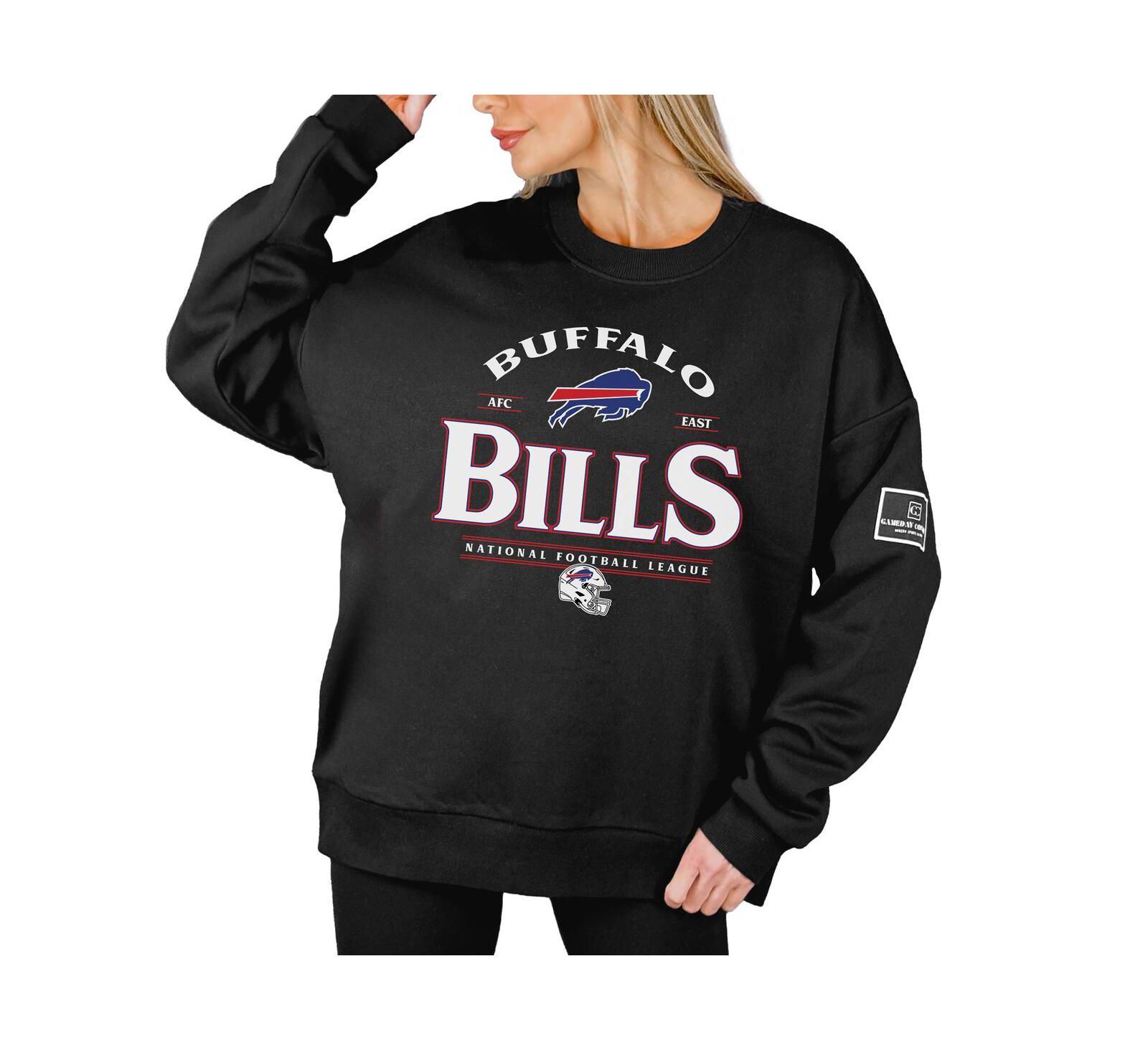 Gameday Couture Women's Black Buffalo Bills Oversized Players Only Black Label Pullover Sweatshirt