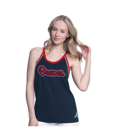 G-III 4Her by Carl Banks Women's Navy Atlanta Braves Curveball Racerback Tank Top