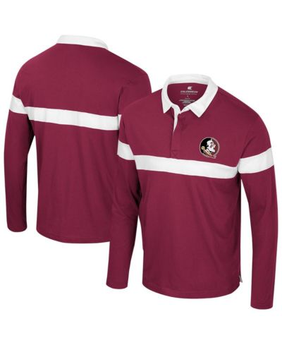 Colosseum Men's Garnet Florida State Seminoles Too Cool for School Long Sleeve Polo Shirt