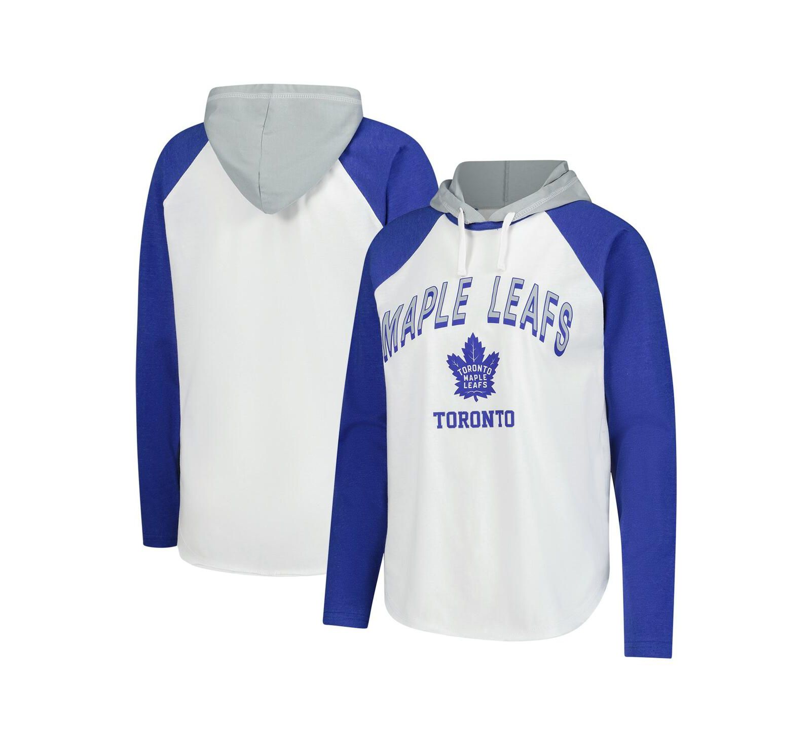 G-III 4Her by Carl Banks Женская футболка-худи с длинным рукавом Raglan Toronto Maple Leaf's VIP, белая