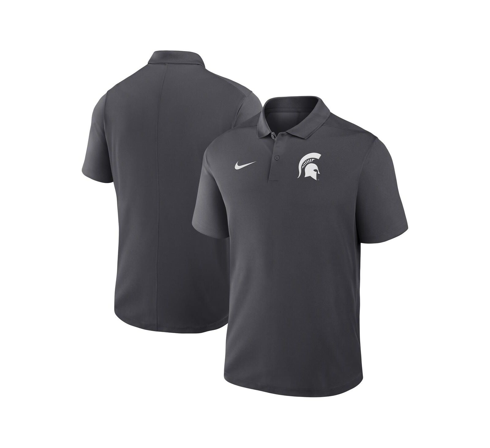 Nike Men's Anthracite Michigan State Spartans Primetime Victory Primary Logo Performance Polo Shirt