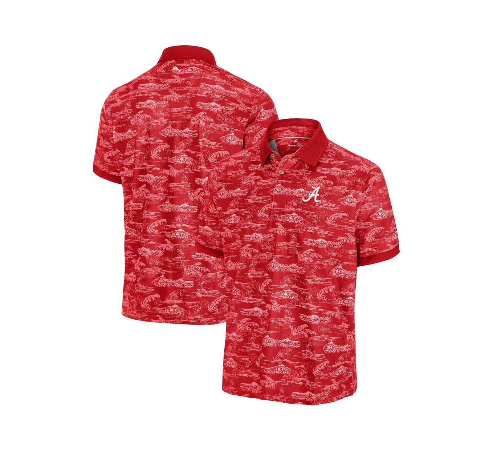 Мужская рубашка-поло Tommy Bahama Crimson Alabama Crimson Tide Sport Bay View