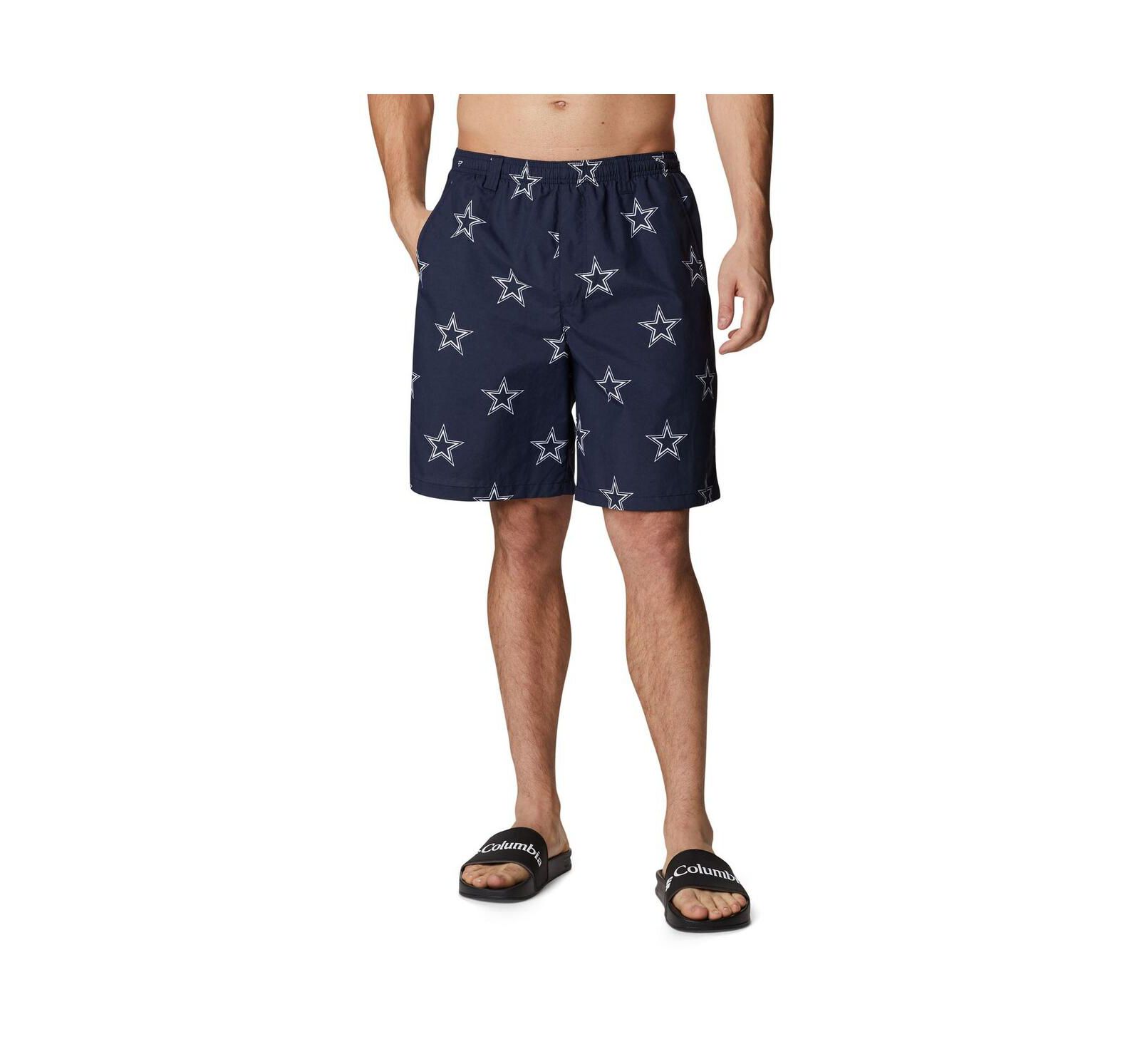 Columbia Men's Navy Dallas Cowboys Backcast III Printed Shorts