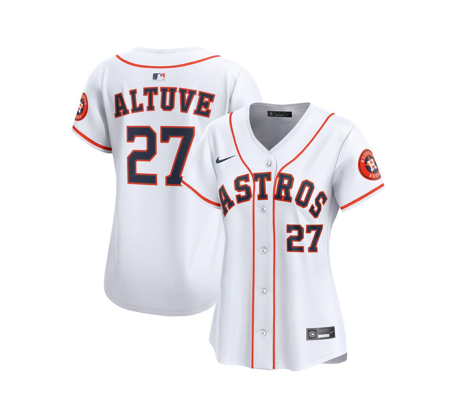 Nike Женская джерси Houston Astros Jose Altuve White Limited
