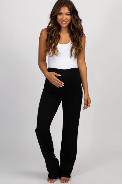 Pinkblush Women's Black Foldover Lounge Pants