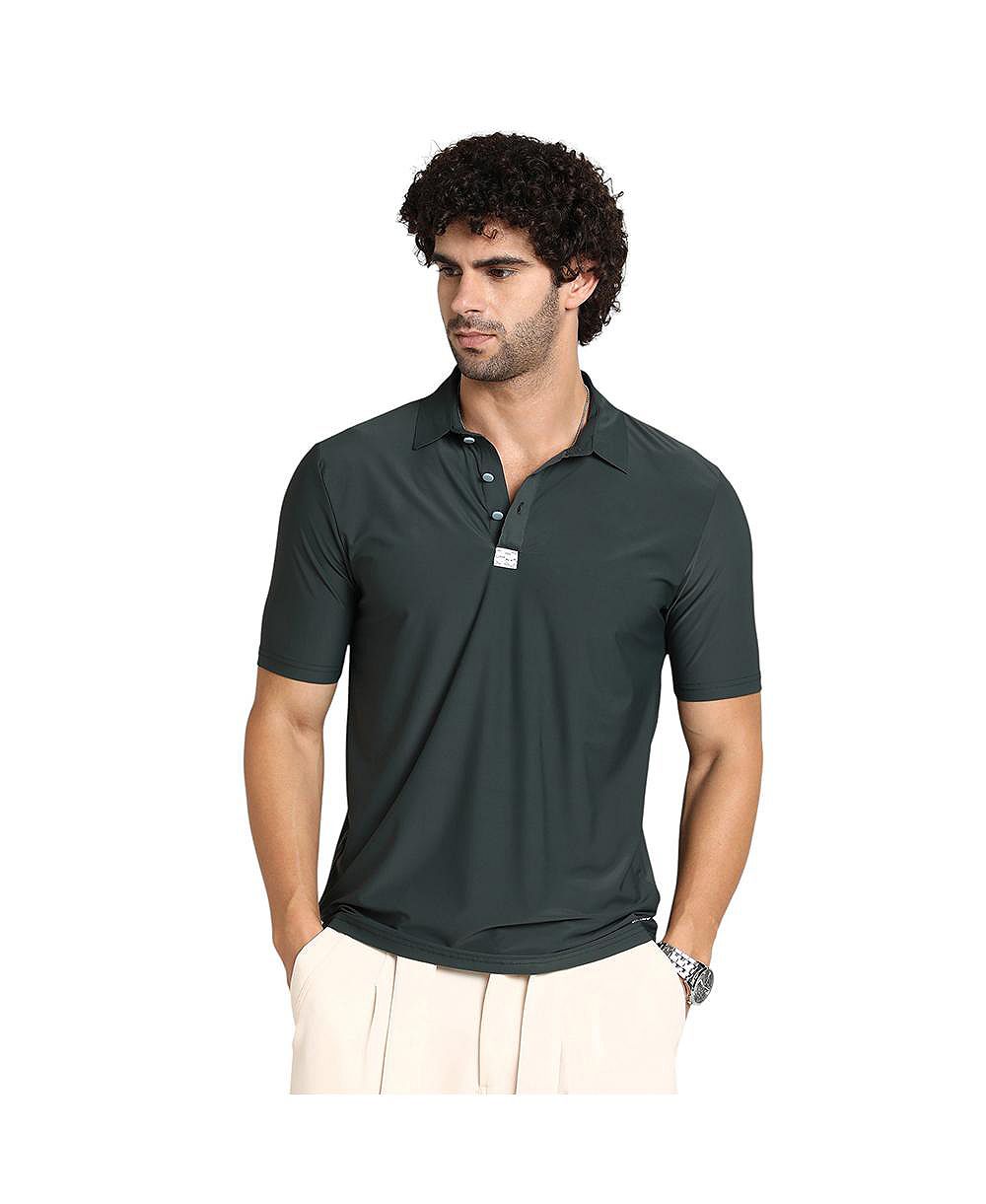 Cahoot Men's Campus Sutra Seamless Solid Polo T-Shirt