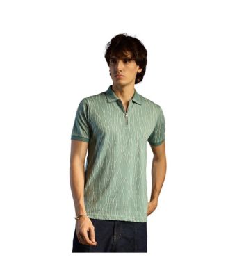 Мужская футболка Campus Sutra Sea Green Crevice-Lined