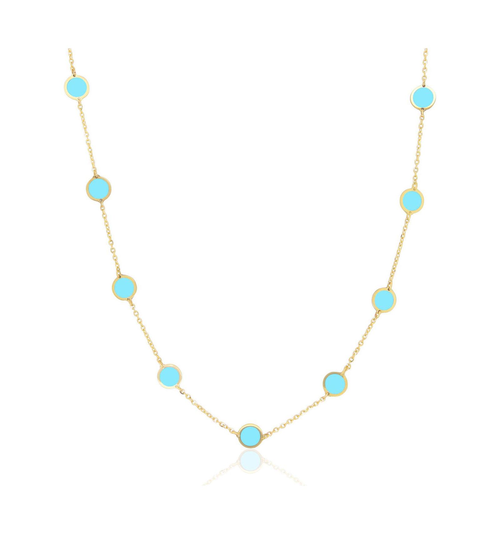 Колье The Lovery Turquoise Bubble Chain, 14K Gold