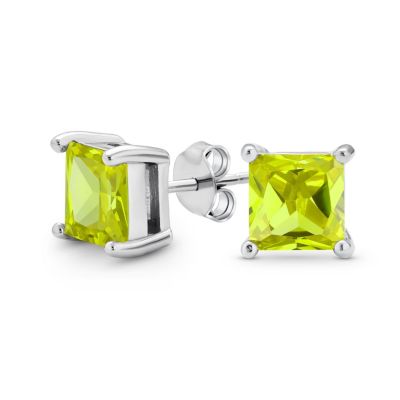 Bling Jewelry Cubic Zirconia Stud Earrings Gold Plated Sterling Silver