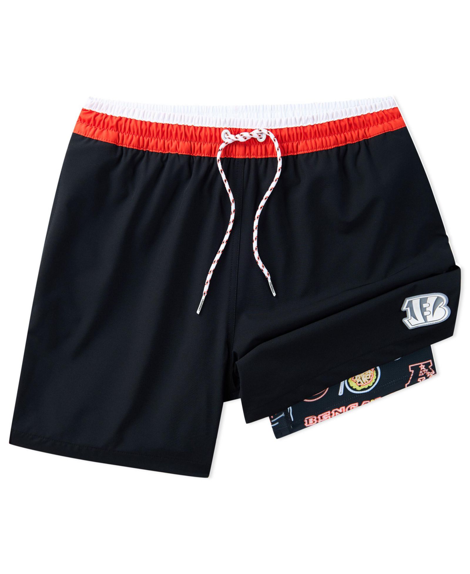 Chubbies Men's 5.5" Black Cincinnati Bengals Lined Classic Swim Trunks