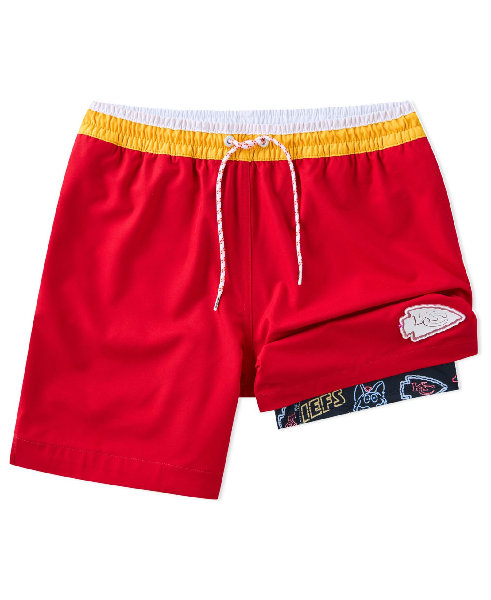 Chubbies Men's 5.5" Red Kansas City Chiefs Lined Classic Swim Trunks