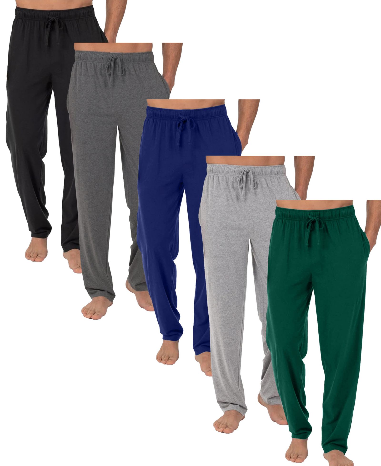 Galaxy By Harvic Men's 5-Pack Modern Fit Classic Lounge Pants