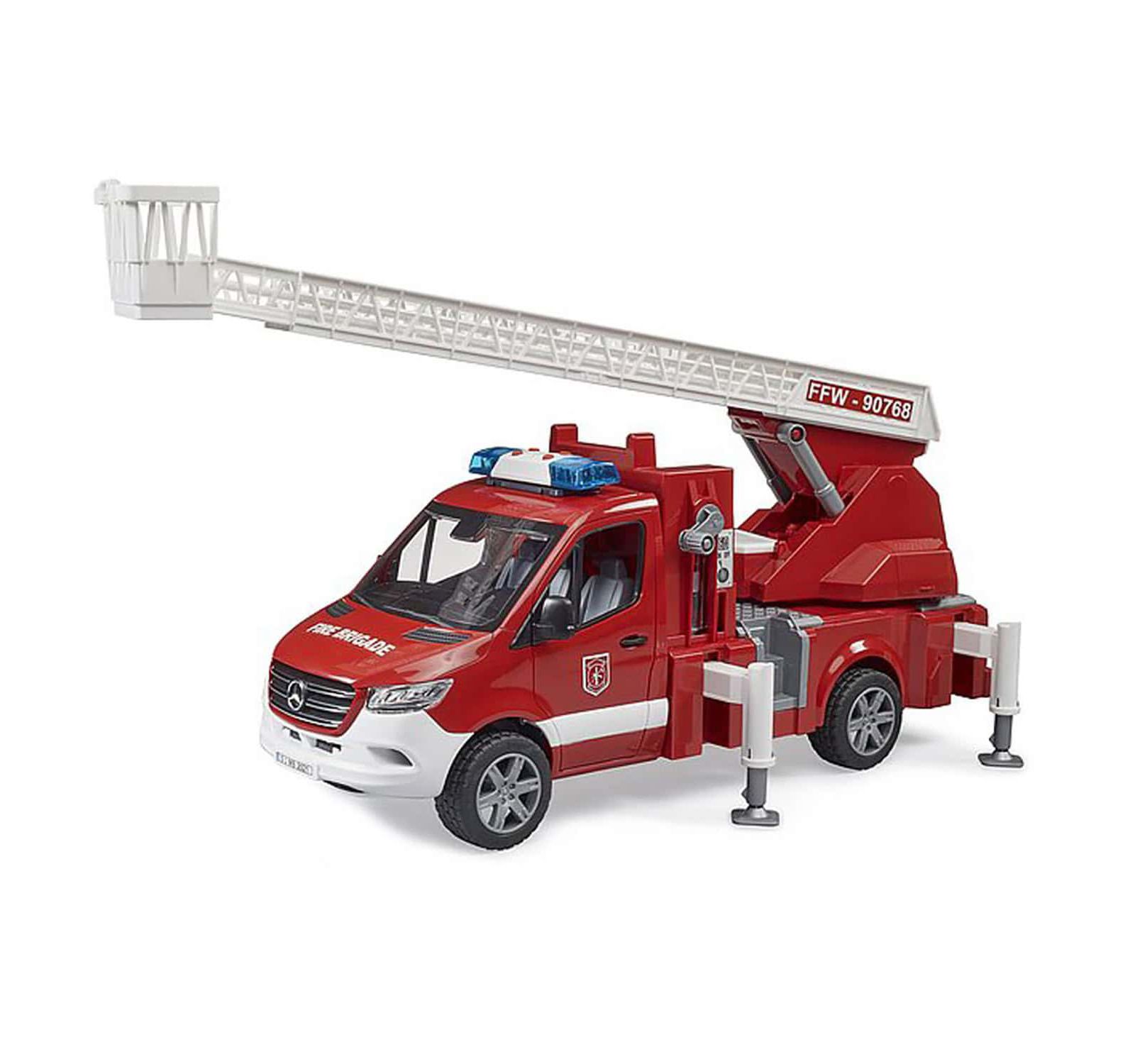 Грузовик Bruder 1/16 Mercedes-Benz Sprinter Fire Engine Truck с лестницей и звуками