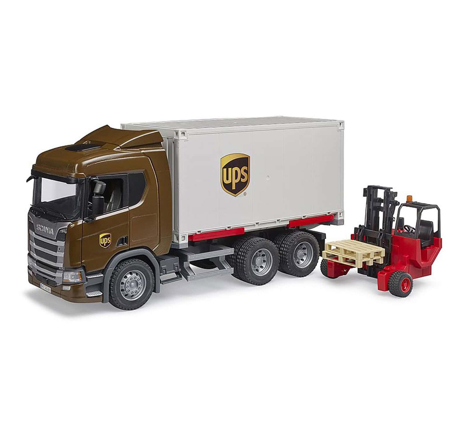 Игрушечный грузовик Bruder с вилочным погрузчиком UPS Logistics Super 560R, масштаб 1:16