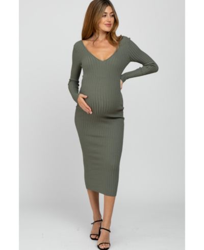 Pinkblush Women's Dark Red V-Neck Long Sleeve Fitted Maxi Dress