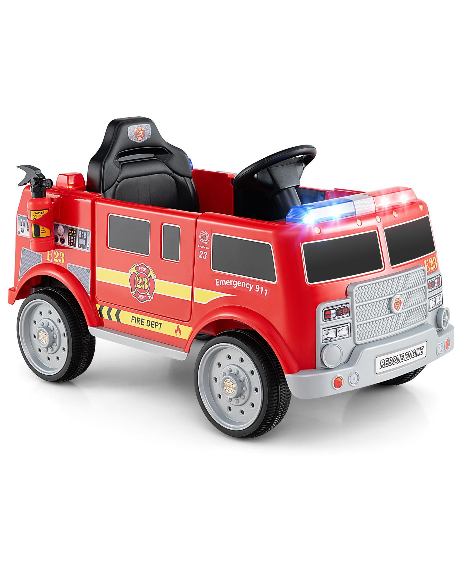 Пожарная машина Slickblue Kids Ride on с Remote Control и Extinguisher