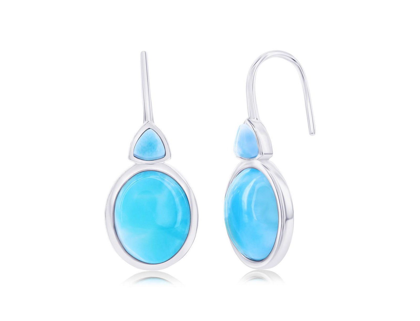 Серьги Caribbean Treasures Sterling Triangle & Oval Larimar