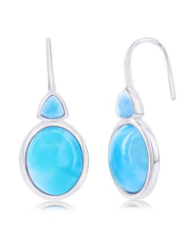 Серьги Caribbean Treasures Sterling Triangle & Oval Larimar