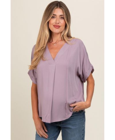 Pinkblush Женский топ с V-образным вырезом и деталями pin-tuck, черный
