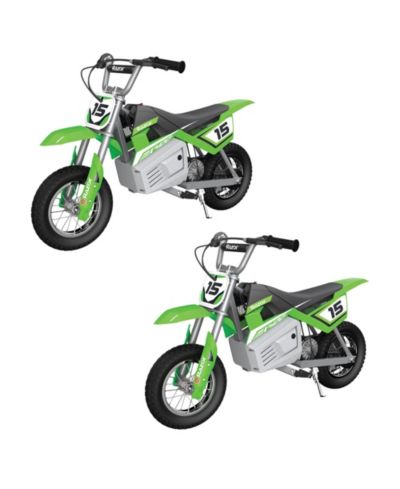 Электрический игрушечный мотоцикл Razor MX400 Dirt Rocket 24V, зеленый (набор из 2 шт.)