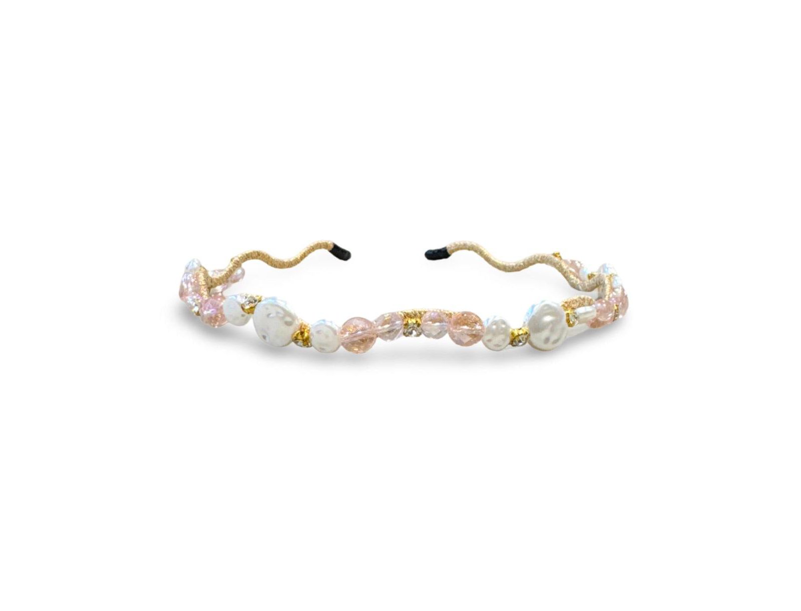 Wavy Oyster Pearl Headband - Pink