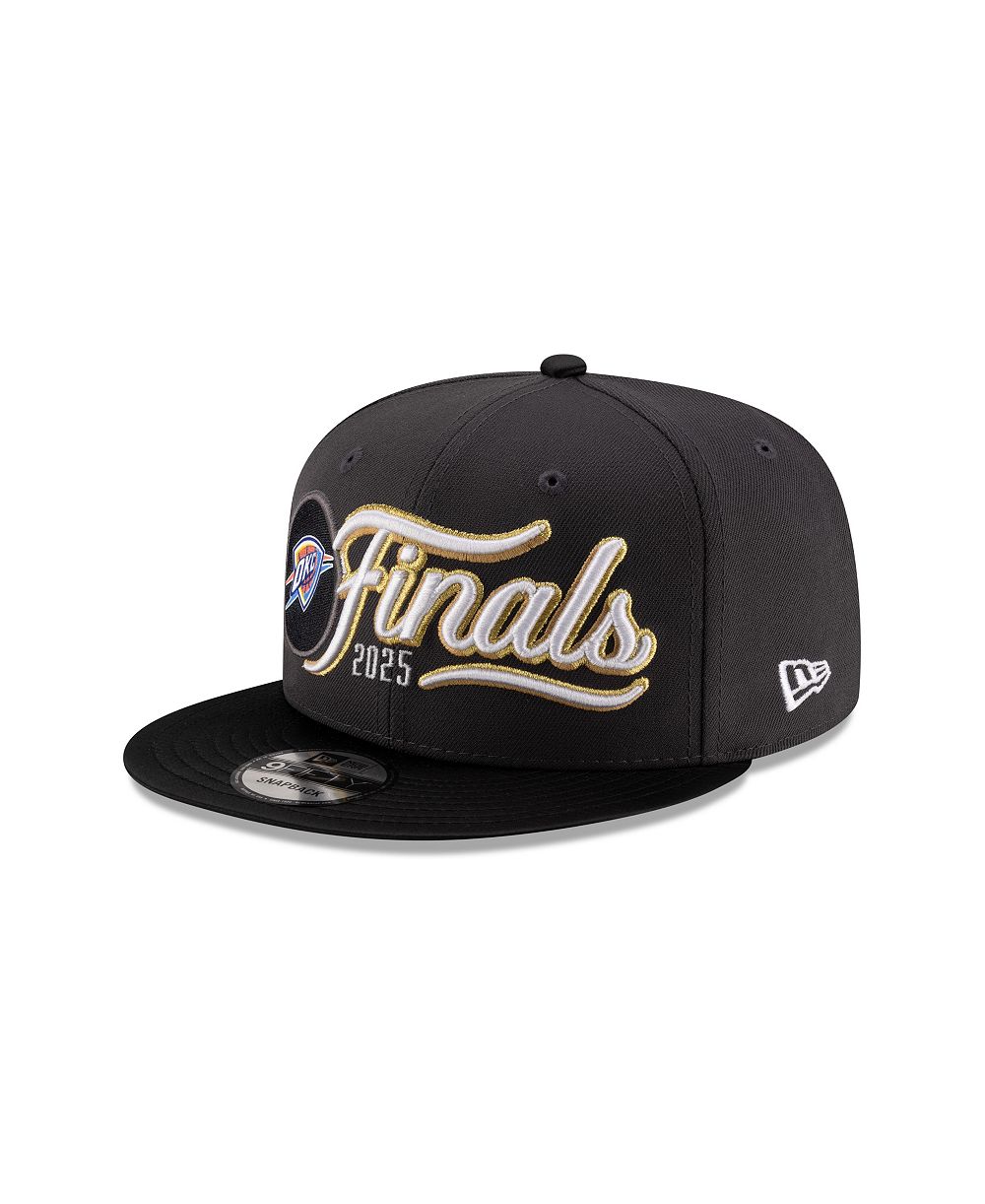 New Era Men's Charcoal/Black Oklahoma City Thunder 2025 NBA Western Conference Champions Locker Room 9FIFTY Snapback Hat