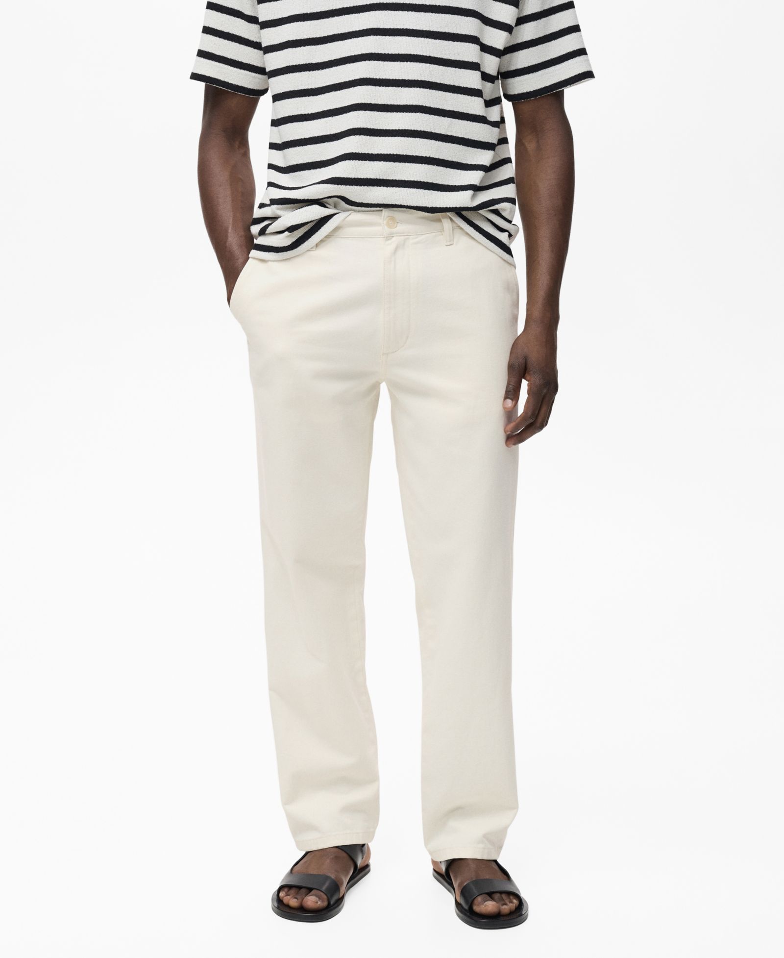Mango Men's Cotton-Linen Blend Regular-Fit Jeans