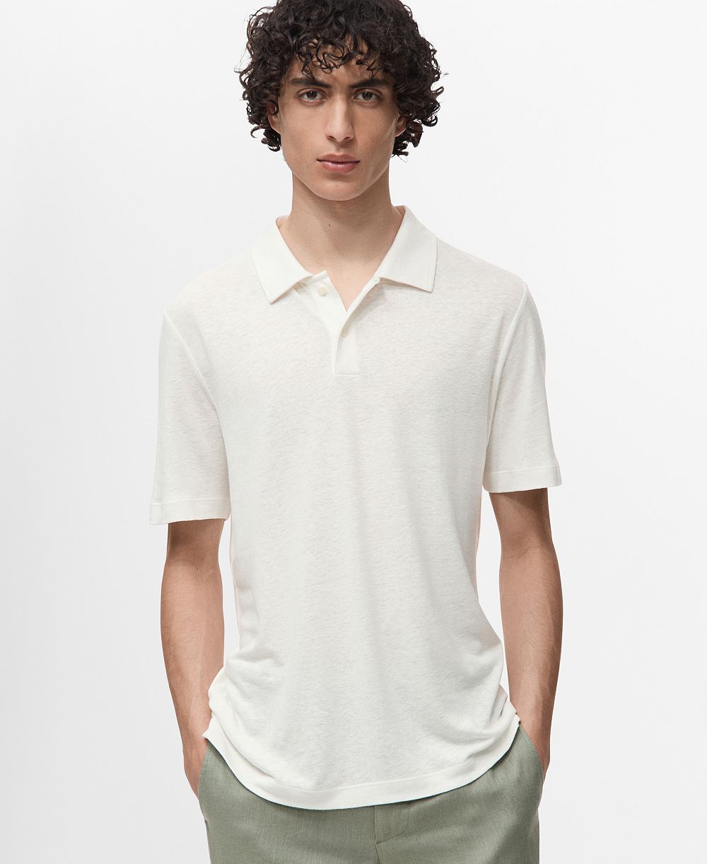 Mango Men's Linen-Blend Slim Fit Polo Shirt