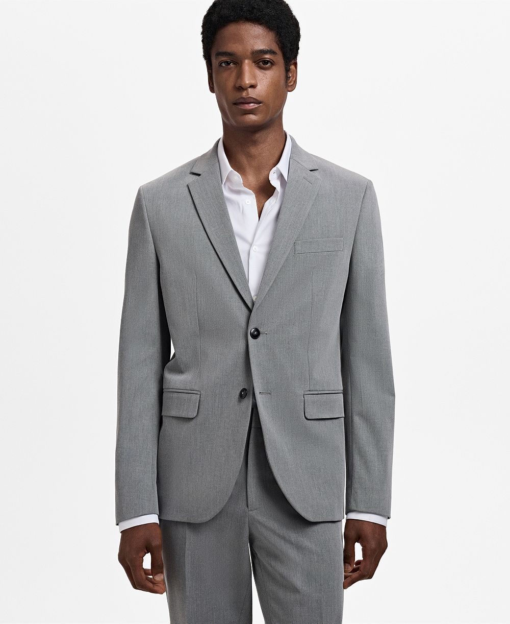 Мужской пиджак MANGO из эластичной ткани, суперприталенный крой