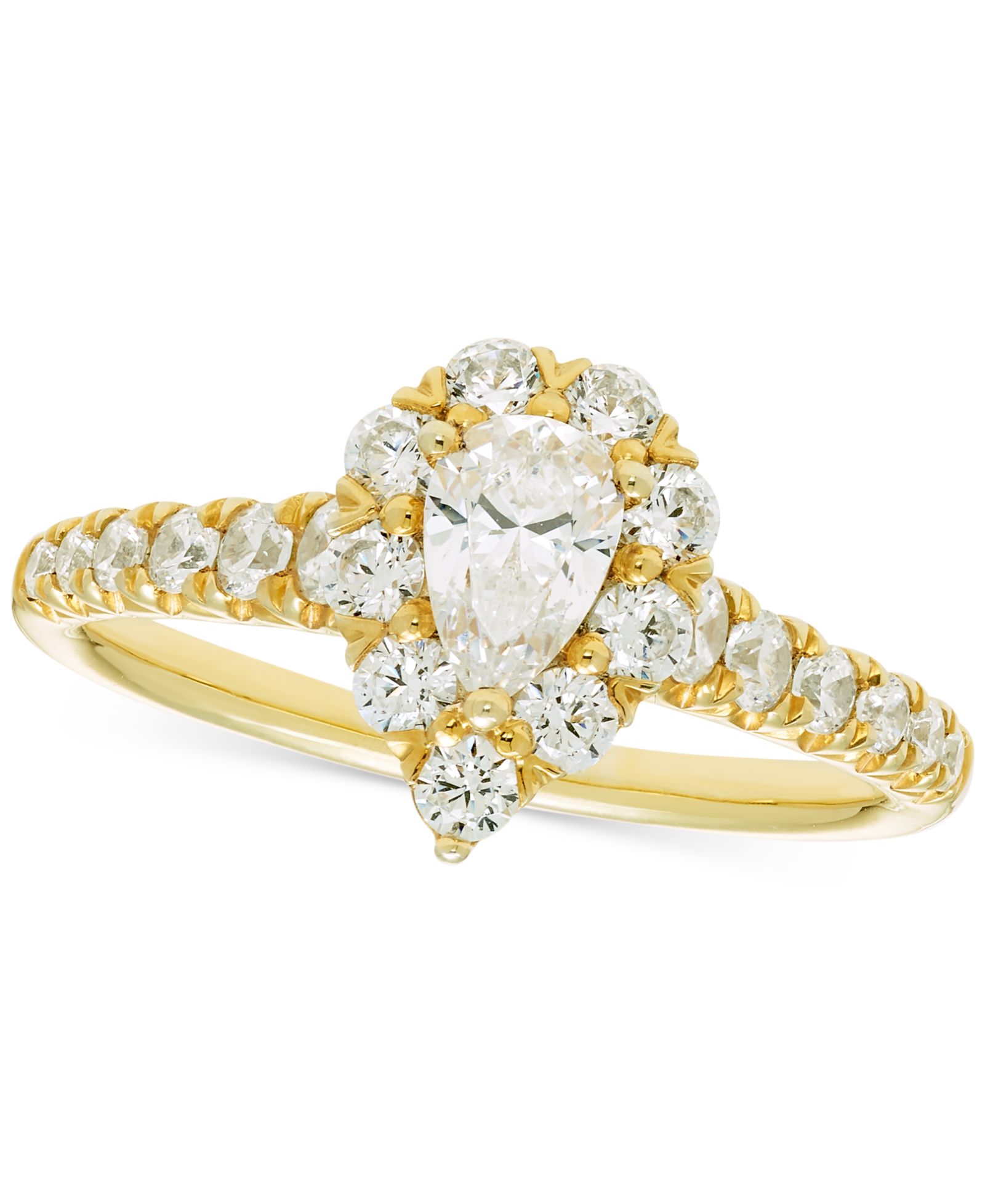 Помолвочное кольцо Diamond Pear Halo (1 ct. t.w.) в 14k Gold