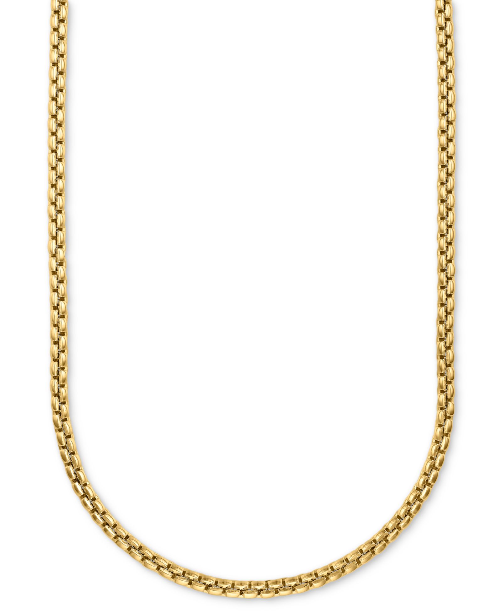 Men's Venezia Box Link 22" Chain Necklace in 14k Gold-Plated Sterling Silver