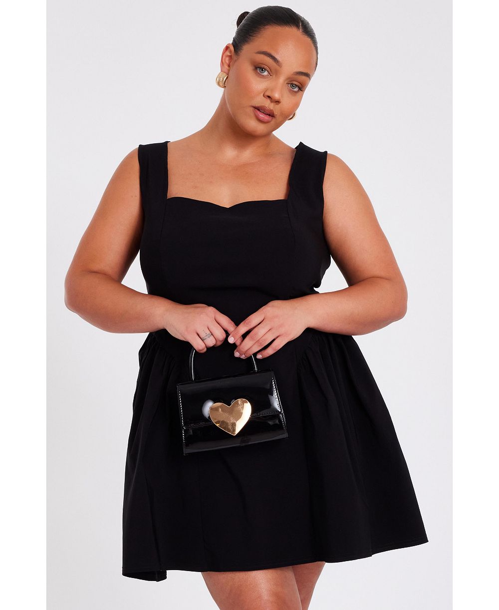 QUIZ Women's Plus Size Square Neck Mini Dress