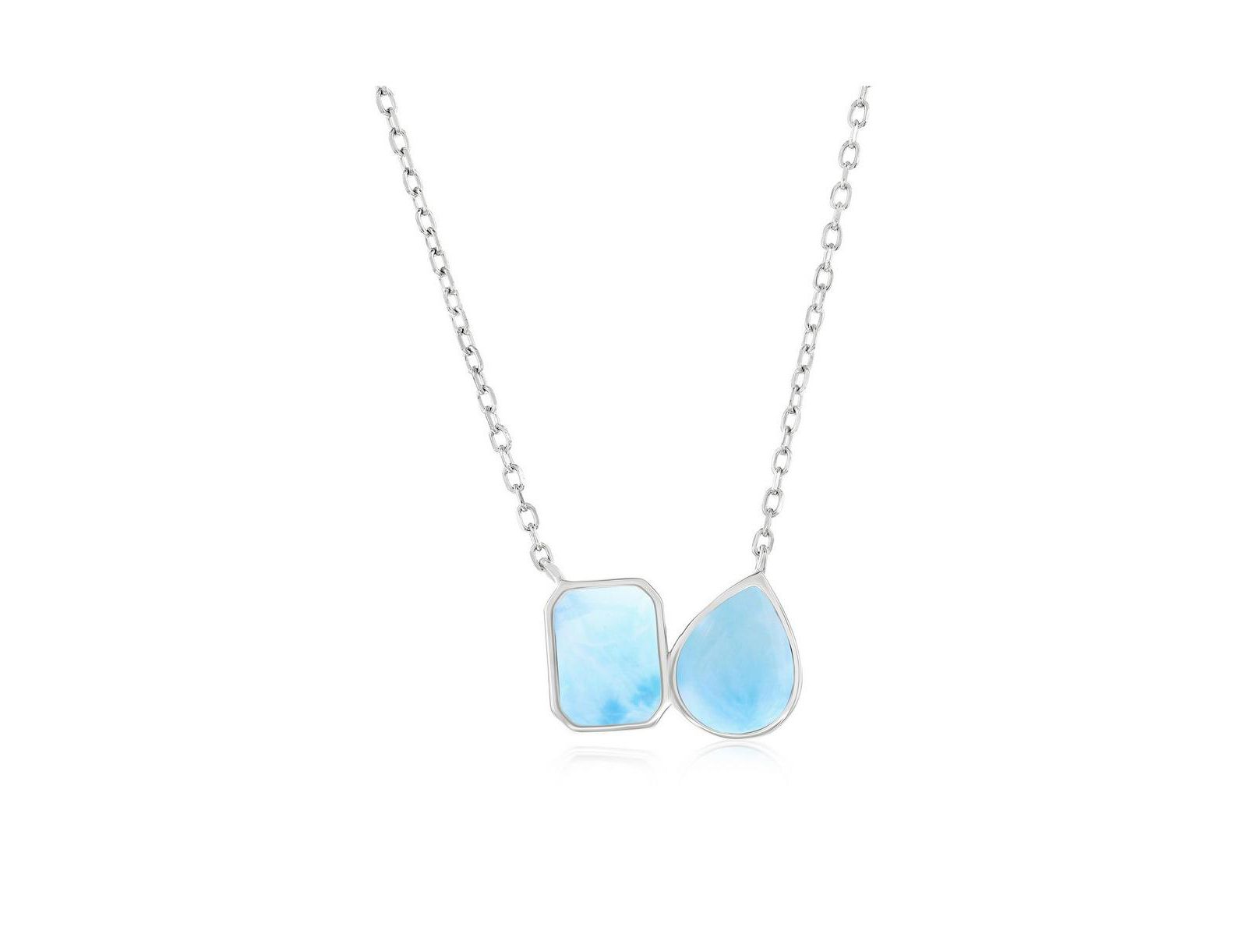 Caribbean Treasures ожерелье Larimar Rectangle & Pearshaped