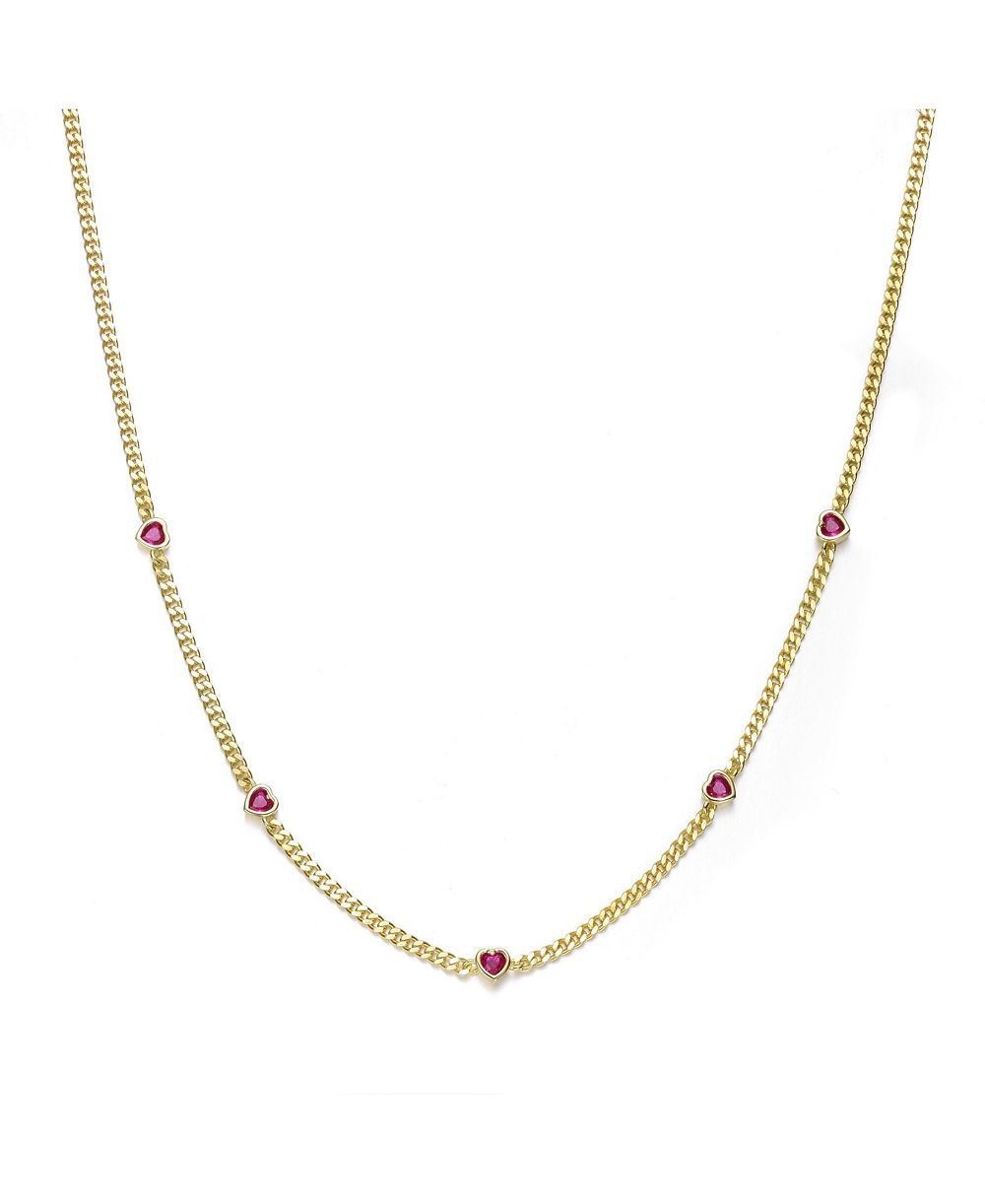 Подростковая цепочка с подвеской Rachel Glauber Plated Heart Accents