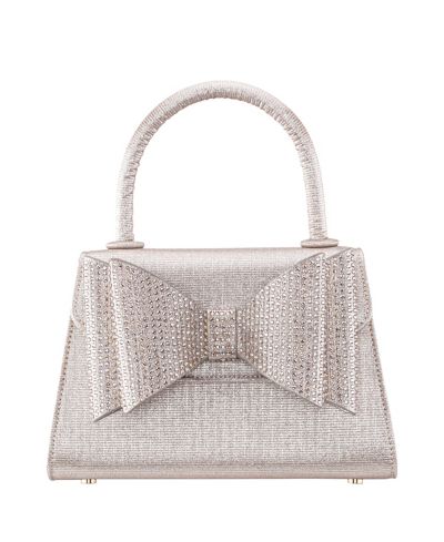 Nina Crystal Double Bow Handheld Satchel Bag