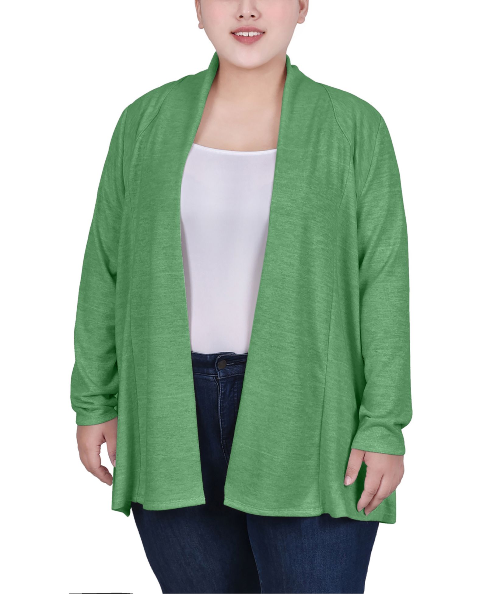 NY Collection Plus Size Long Sleeve Cardigan Sweater