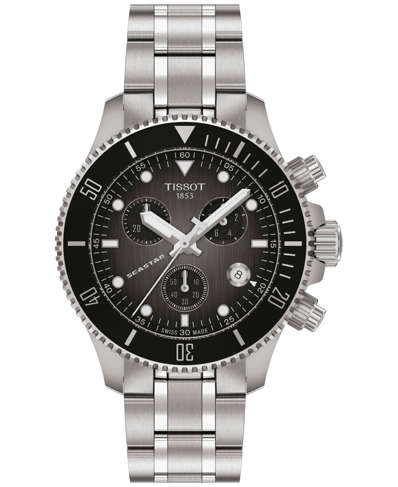 Tissot Men's Swiss Chronograph Seastar 1000 Stainless Steel Bracelet Watch 38mm