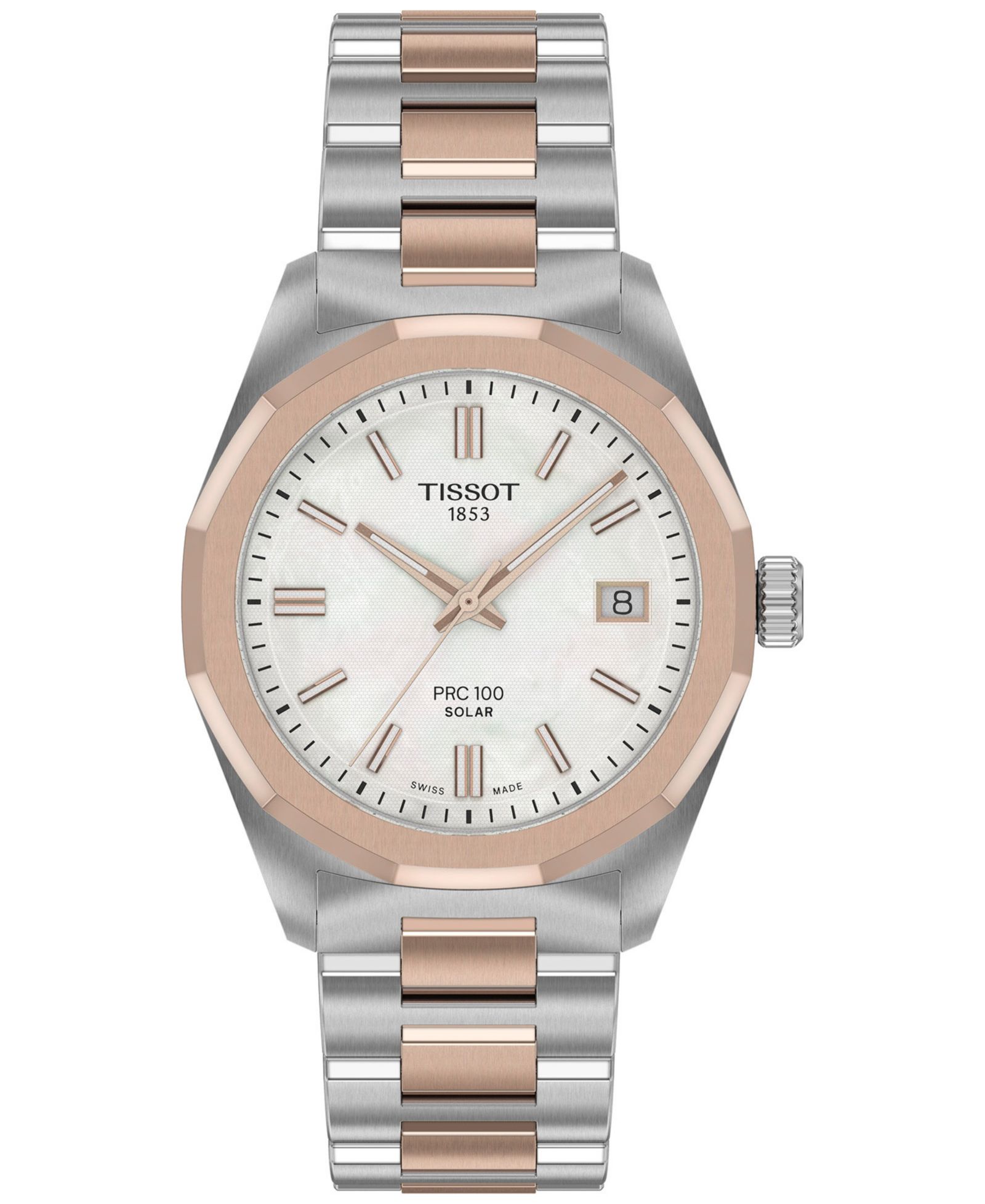 Tissot Women's Swiss PRC 100 Solar Two-Tone Stainless Steel Bracelet Watch 34mm