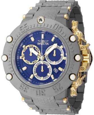 Мужские часы Invicta 48193 Subaqua кварцевые, 2 стрелки, синий, золотой, титановый циферблат