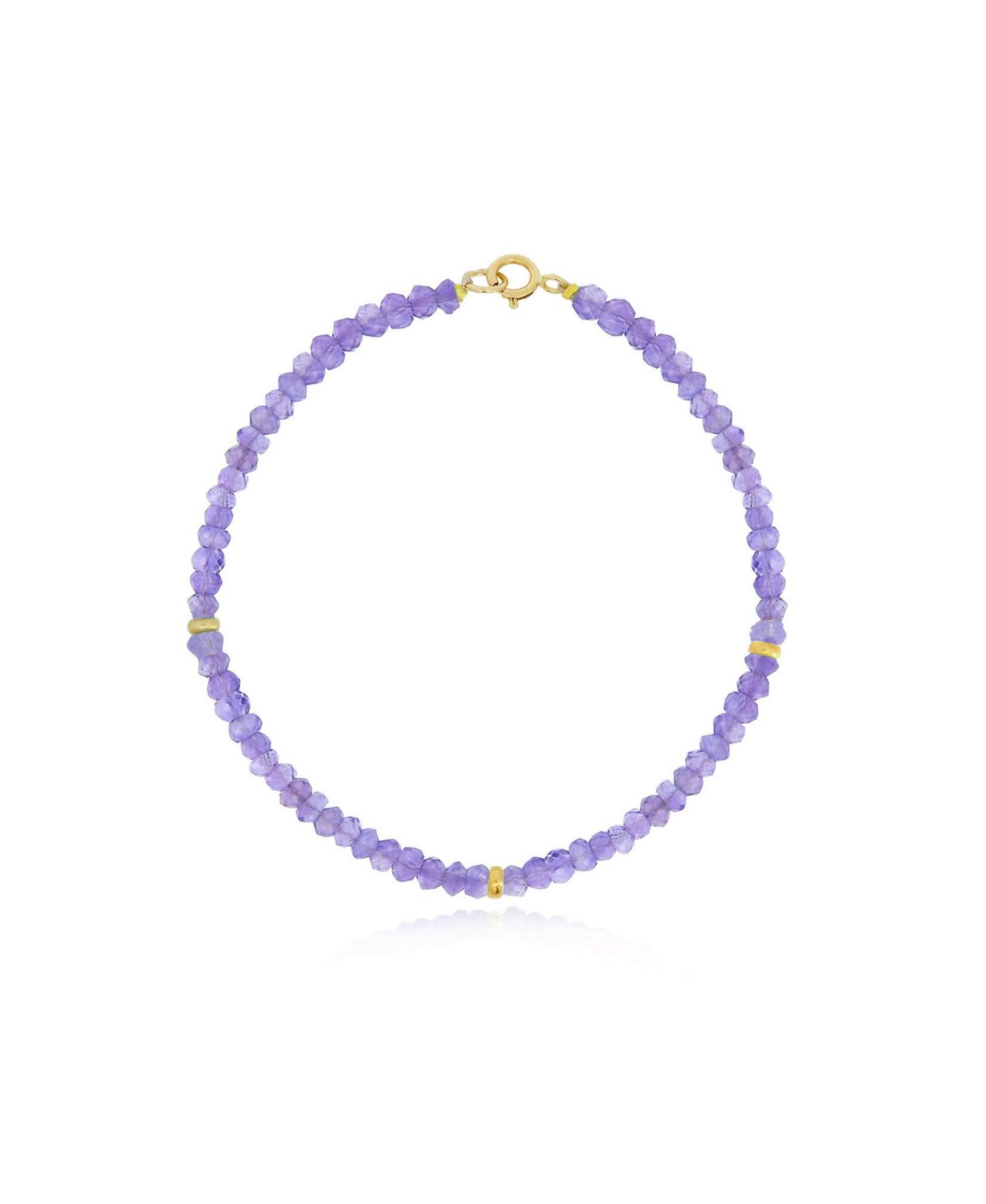 The Lovery Amethyst Bead Bracelet 14k Gold