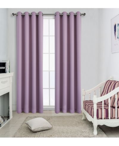 Kate Aurora 100% Hotel Thermal Blackout Lavender Grommet Top Curtain Panels - 50 in. W x 84 in. L